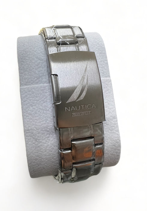 NAUTICA NST 101 CHRONO Black Rubber Strap